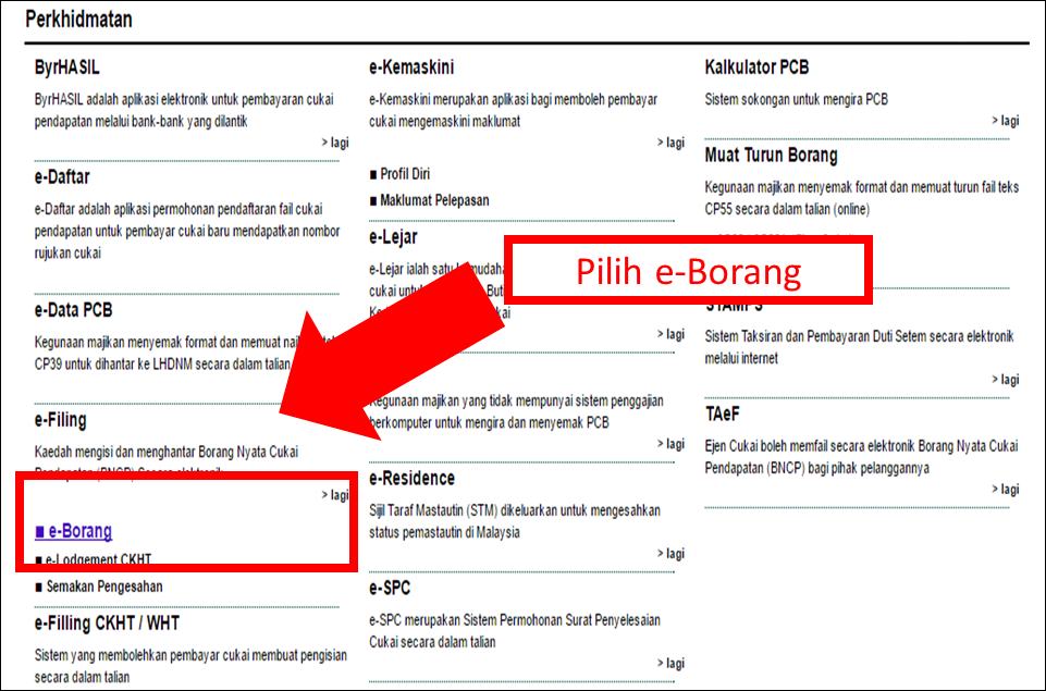 Panduan langkah untuk mengisi borang cukai online