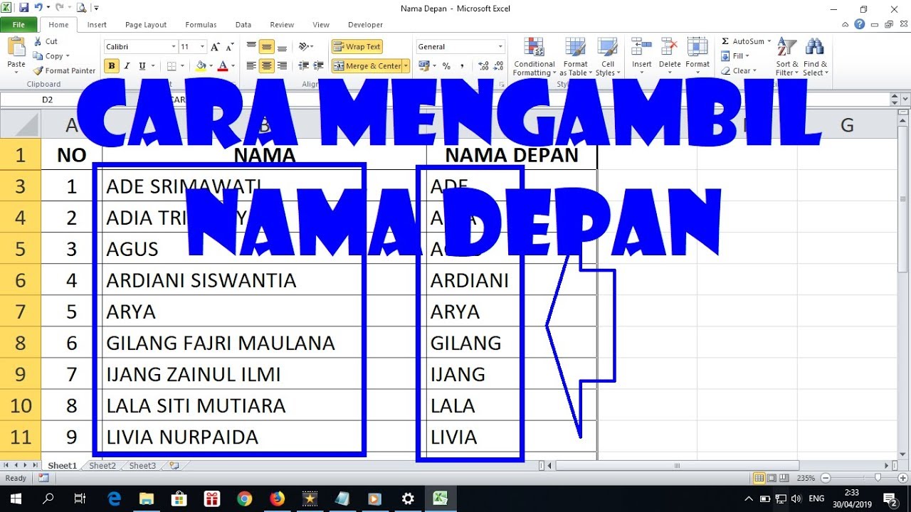 Gambar orang menyingkat nama
