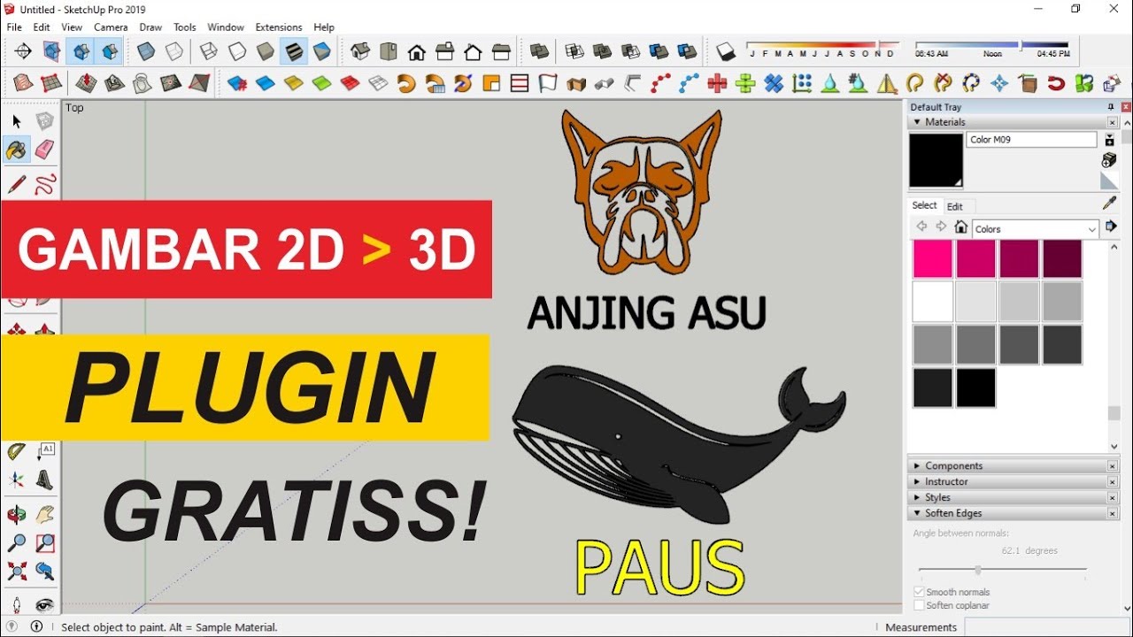 Mudah! Gambar 2D Jadi 3D dengan Plugin Gratis | Sketchup - YouTube