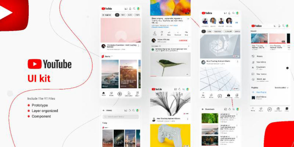 Gambar Figma UIKit Aplikasi Mobile YouTube